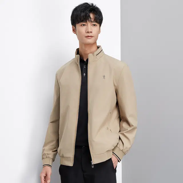 与狼共舞 垂顺时尚挺括抗皱耐磨立领防风户外通勤百搭夹克外套 男款