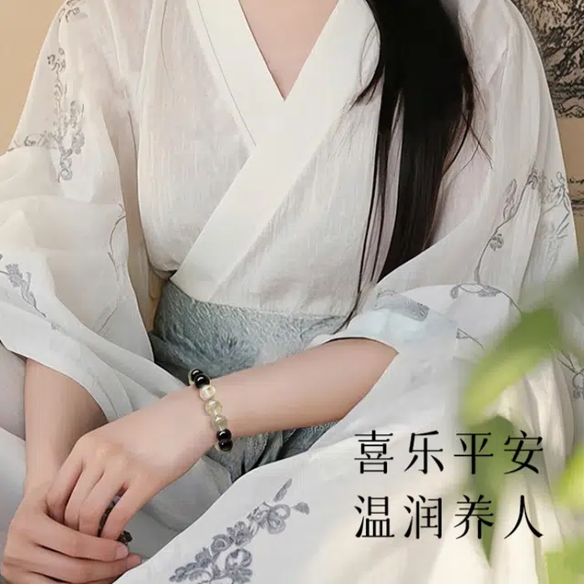 仙园韵 轻奢小众设计能量转运珠招财百搭个性时尚精致#好运 绿幽灵 手串 男女同款情侣款