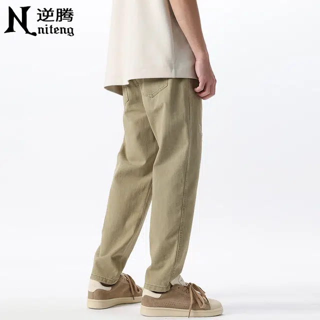 逆腾 潮牌时尚百搭舒适纯棉锥形九分休闲裤 男款