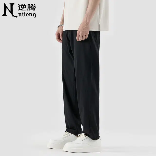 逆腾 潮牌宽松锥形九分休闲裤 男款