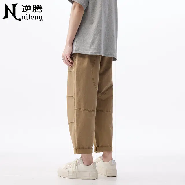 逆腾 潮牌宽松伐木舒适百搭休闲裤 男款 卡其色