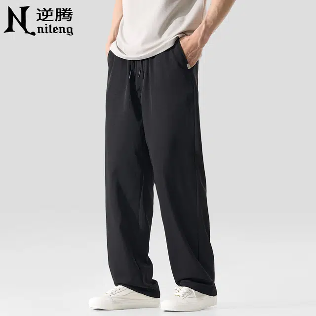 逆腾 潮牌速干宽松直筒简约百搭时尚休闲裤 男款