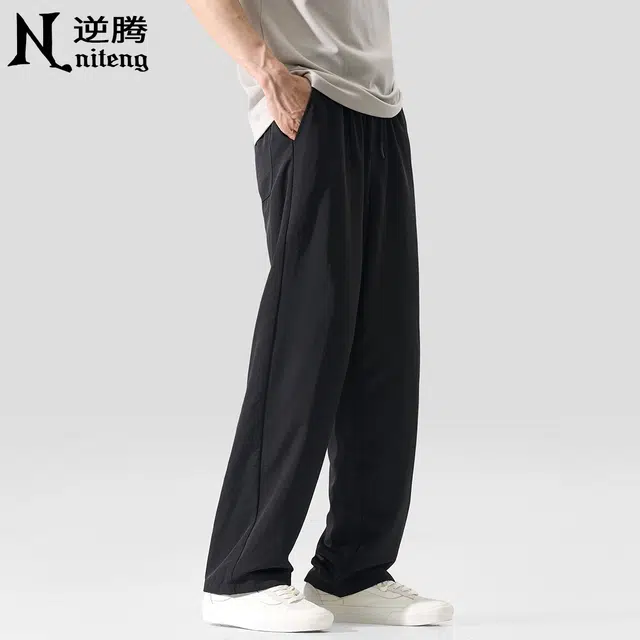 逆腾 潮牌速干宽松直筒简约百搭时尚休闲裤 男款
