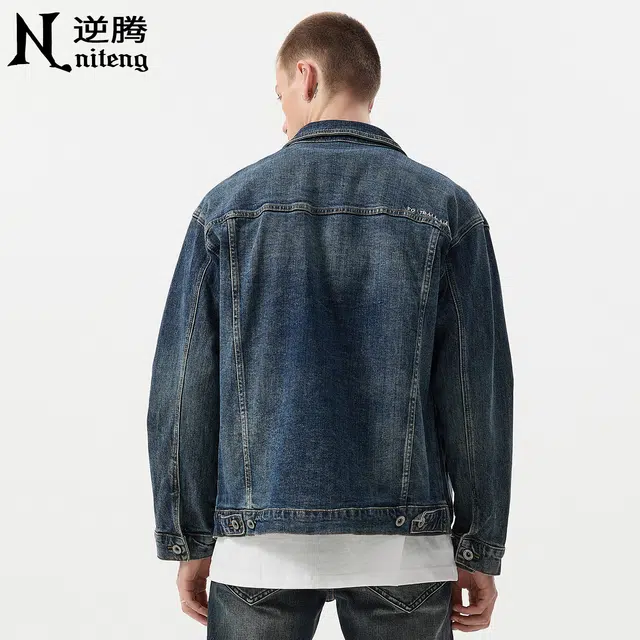 逆腾 秋季复古经典休闲上衣男美式多口袋工装夹克男士宽松牛仔外套 男女同款