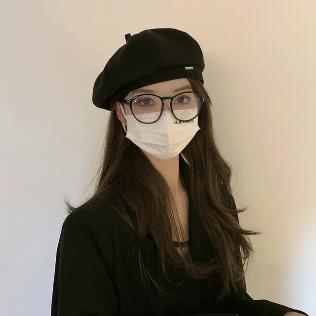 杨同学 经典纯色毛呢金属小标显脸小 涤纶 贝雷帽 女款