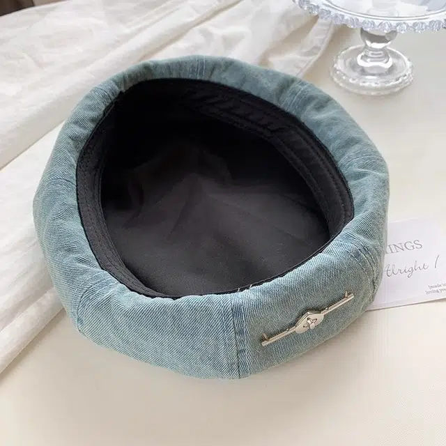 杨同学 复古百搭 涤纶 贝雷帽 女款 浅蓝/中蓝/深蓝