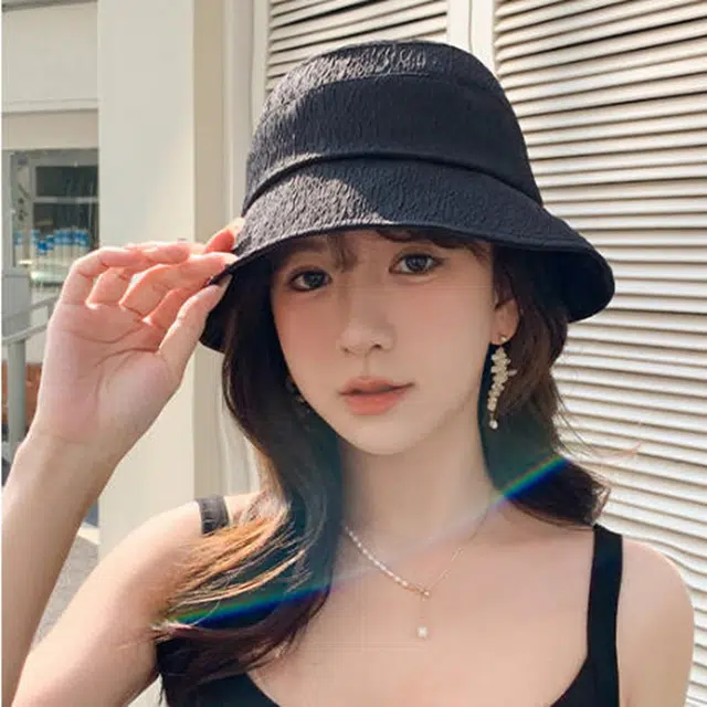 杨同学 日系温柔优雅气质蝴蝶结户外遮阳 涤纶 渔夫帽 女款