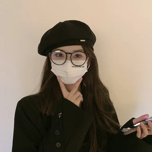 杨同学 经典纯色毛呢金属小标显脸小 涤纶 贝雷帽 女款