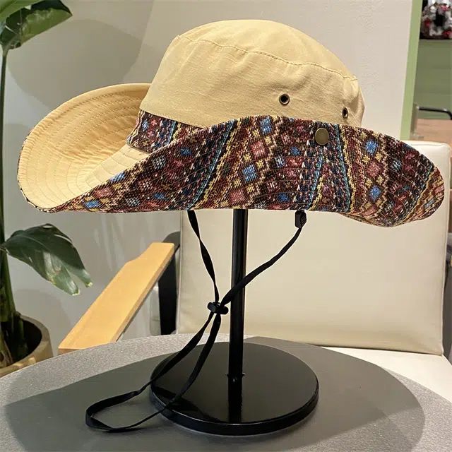 杨同学 复古民族风户外大帽檐遮阳防晒 涤纶 渔夫帽 女款 多色可选