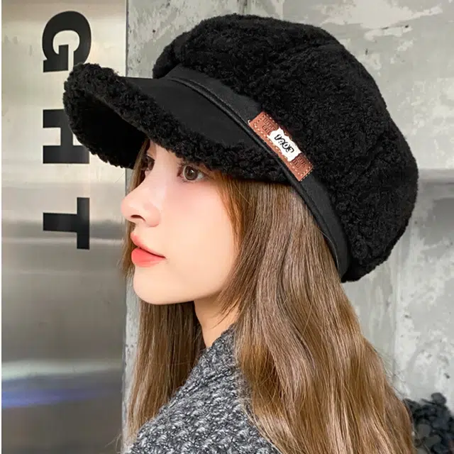 杨同学 韩版羊羔绒保暖时尚舒适显气质 腈纶 贝雷帽 女款