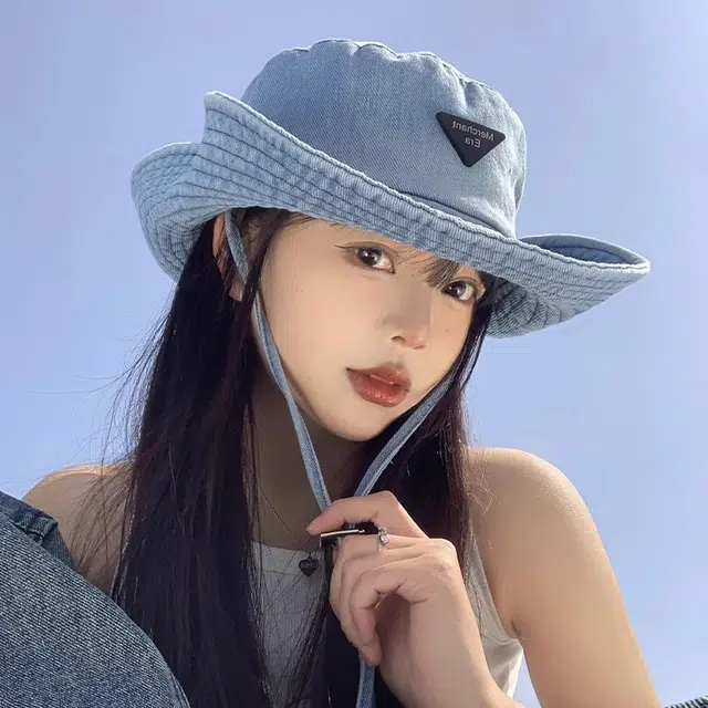 杨同学 日系复古水洗 扎染大帽檐显白显脸小遮阳防晒 涤纶 渔夫帽 女款 浅蓝/深蓝/黑色