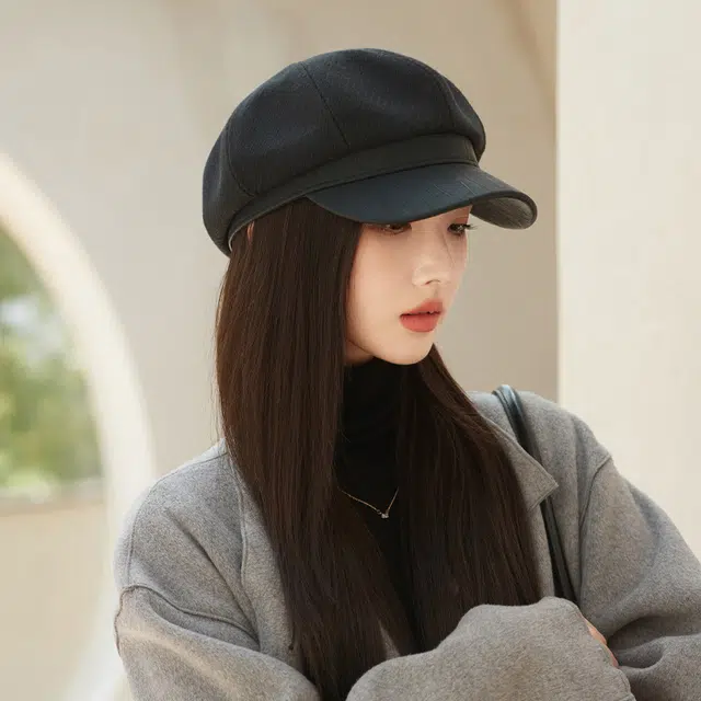 杨同学 复古英伦风文艺八角帽显脸小 涤纶 贝雷帽 女款