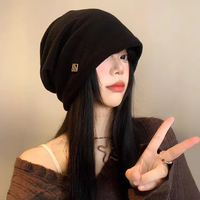 杨同学 日系慵懒风纯色百搭金属小标 涤纶 冷帽 男女同款情侣款 黑色/灰色/咖啡/米色