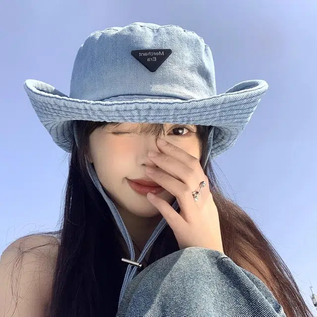 杨同学 日系复古水洗 扎染大帽檐显白显脸小遮阳防晒 涤纶 渔夫帽 女款 浅蓝/深蓝/黑色