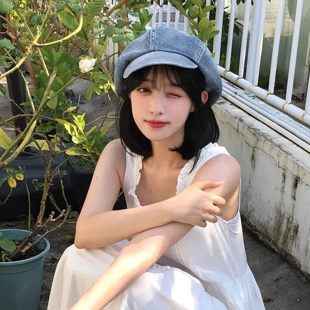 杨同学 复古文艺水洗牛仔时尚百搭云朵帽 涤纶 贝雷帽 男女同款情侣款 浅蓝/深蓝