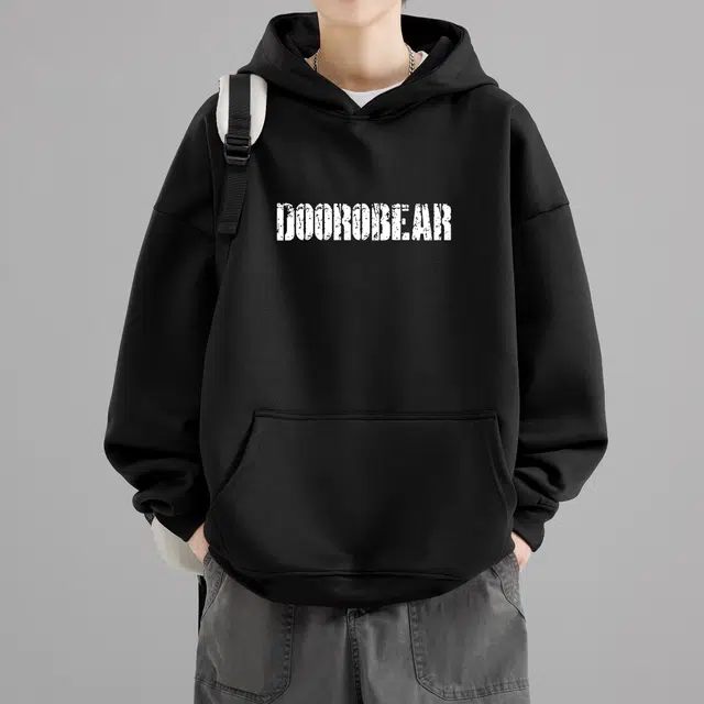 萌芽熊 美式高街长袖复古宽松帽衫百搭字母印花学院风时尚潮流休闲打底衫连帽内搭上衣卫衣 男女同款