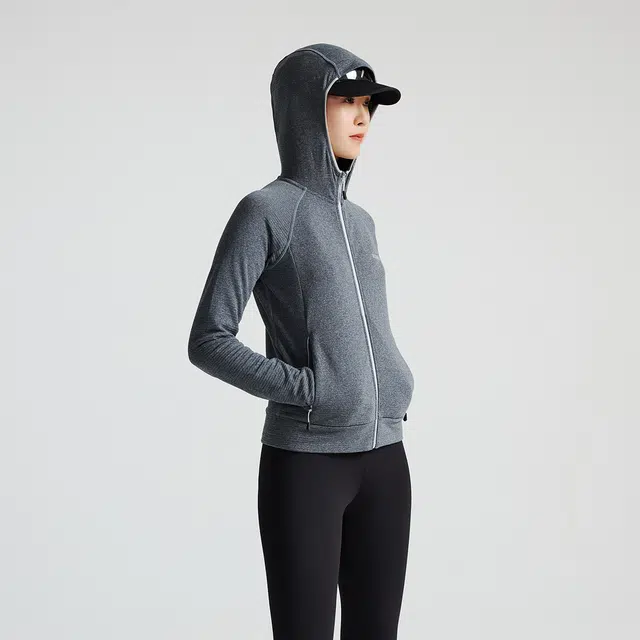 探路者 户外日常柔软水洗羊毛连帽绒感外套 女款