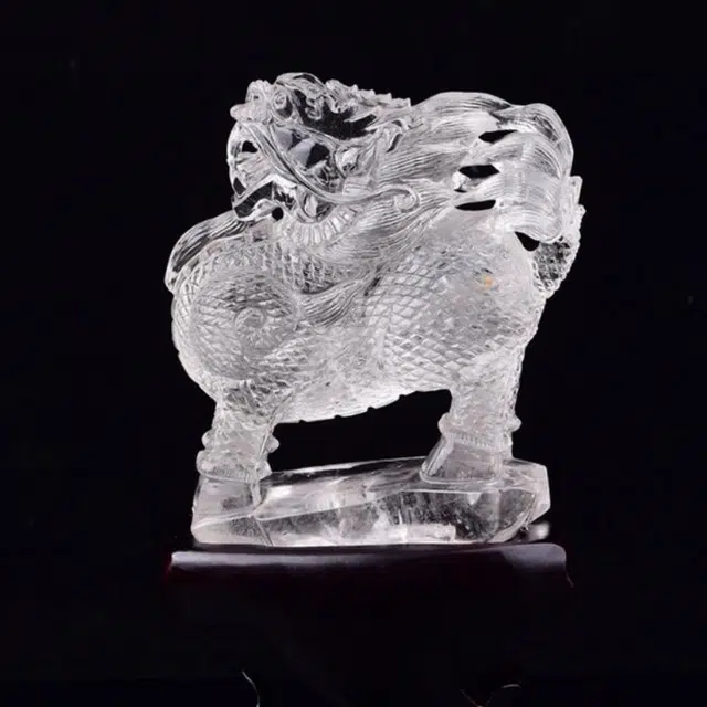灵运宝 转运招财麒麟 晶体干净天然 白水晶 摆件 男女同款情侣款