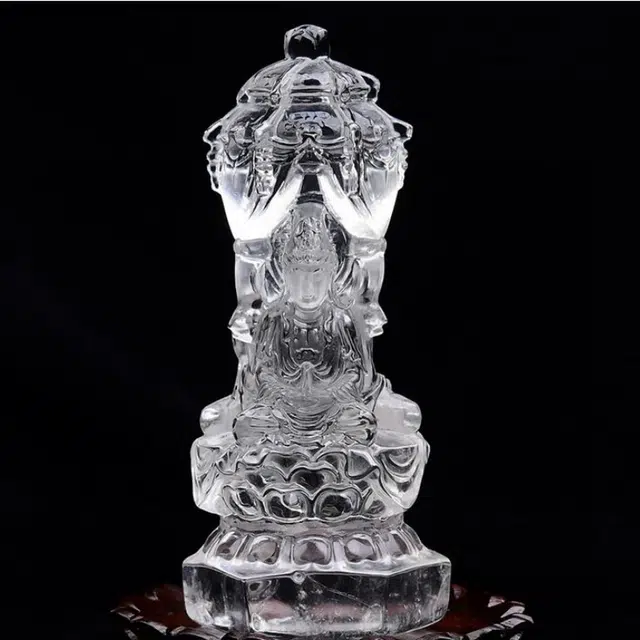 灵运宝 #转运招财三圣 阿弥陀佛 观世音 大势至菩萨证书晶体干净磁场能量天然 白水晶 摆件 男女同款情侣款
