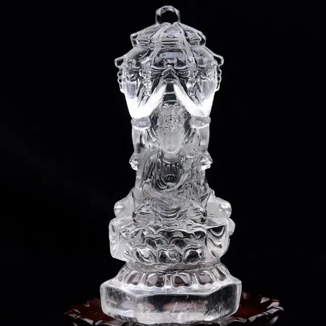 灵运宝 #转运招财三圣 阿弥陀佛 观世音 大势至菩萨证书晶体干净磁场能量天然 白水晶 摆件 男女同款情侣款