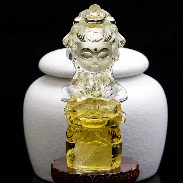 灵运宝 转运招财巴西俏色 晶体干净天然 黄水晶 摆件 男女同款情侣款