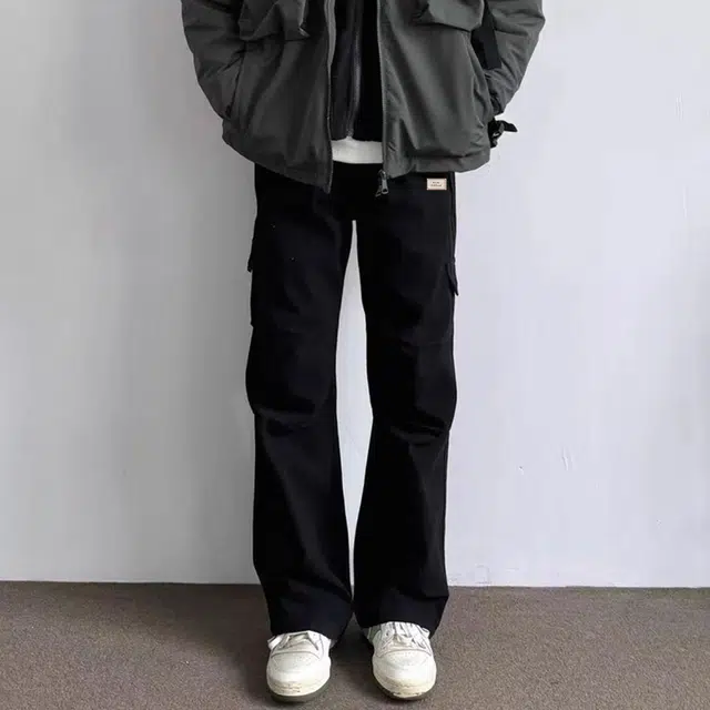 北欧攻略  美式复古水洗做旧多高级感口袋褶皱设计感伞兵长裤子宽松直筒休闲百搭潮牌春夏季工装牛仔裤 男女同款