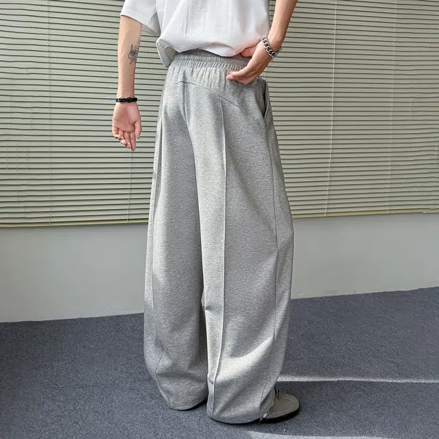 美式高街复古弯刀裤简约纯色基础款直筒阔腿宽松舒适透气垂感拖地慵懒风潮牌百搭抽绳系带褶皱显瘦日常通勤休闲裤 男女同款