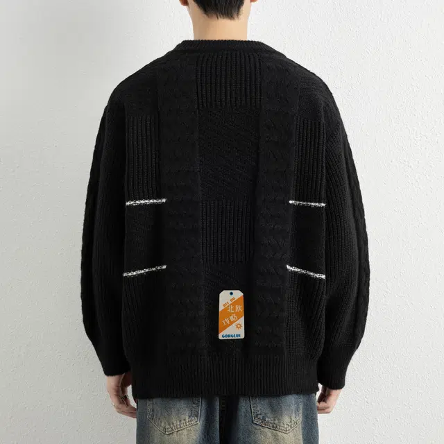 北欧攻略 秋冬重磅高品质复古粗针立体绞花多种织法套头针织衫慵懒风加厚软糯舒适温暖打底衫长袖毛衣 男女同款