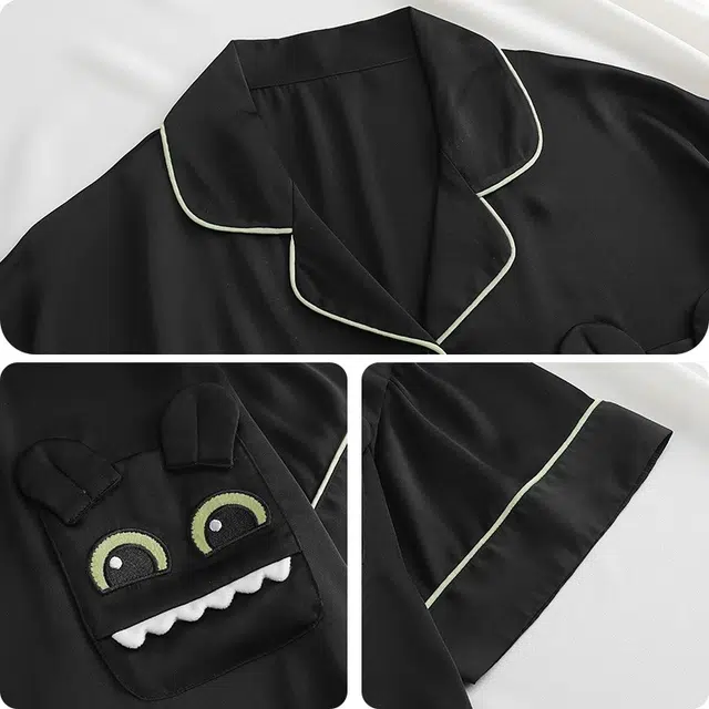 俏韵 翻领休闲舒适短袖薄款家居服可外穿睡衣套装 男女同款