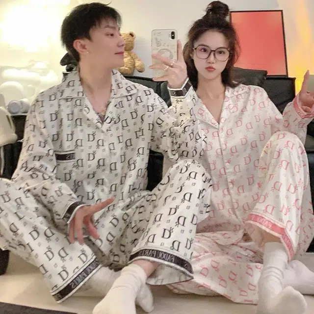 俏韵 长袖长裤舒适家居服可外穿睡衣套装 男女同款