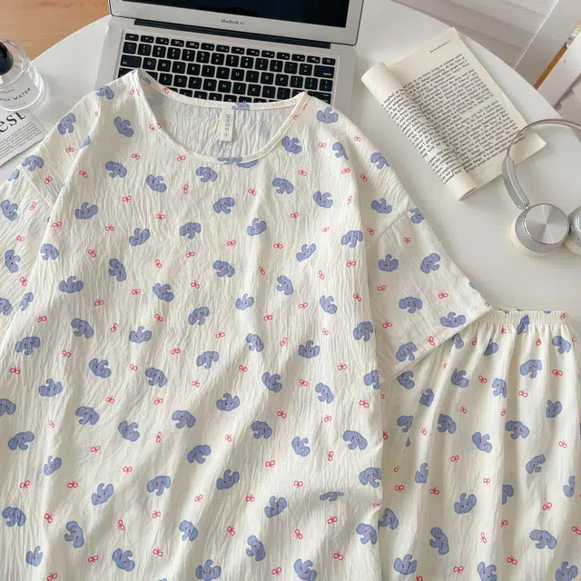 俏韵 圆领卡通大象夏季云朵棉甜美可爱短袖短裤休闲舒适薄款家居服可外穿睡衣套装 女款