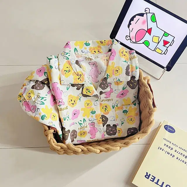 俏韵 翻领卡通夏季云朵棉舒适甜美短袖短裤薄款家居服可外穿睡衣套装 女款