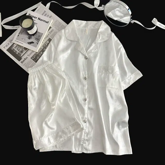 俏韵 翻领夏季冰丝甜美短袖短裤休闲舒适薄款家居服可外穿睡衣套装 女款