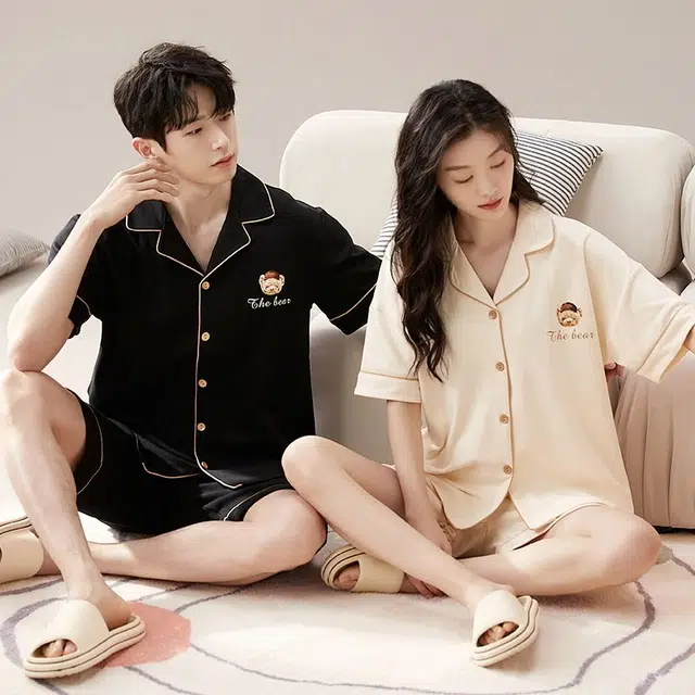 俏韵 云感系列 简约休闲舒适短袖家居服外穿睡衣套装 男女同款