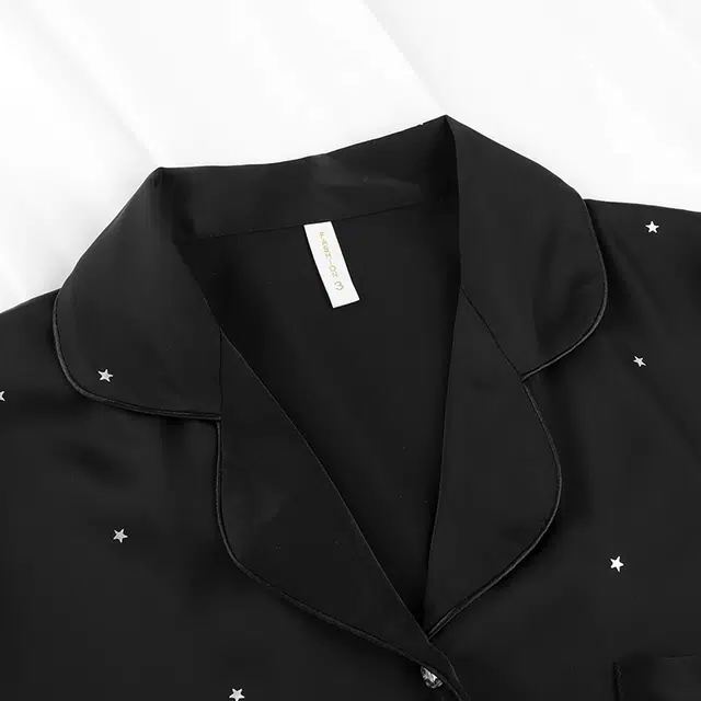 俏韵 翻领短袖上衣高级感家居服薄款三分裤睡衣套装 女款