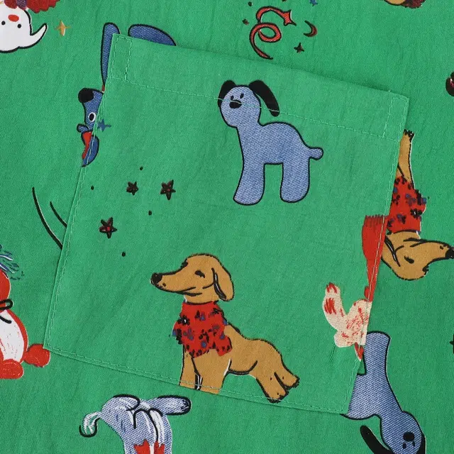 俏韵 翻领卡通小狗乐园甜美短袖薄款家居服可外穿睡衣套装 女款