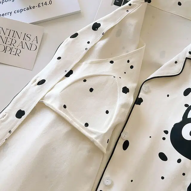 俏韵 翻领卡通春秋季长袖长裤甜美印花可爱薄款家居服可外穿睡衣套装 女款