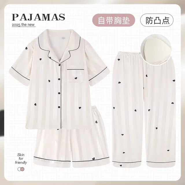 俏韵 短袖高级感卡通动漫小翻领短裤睡衣套装 女款