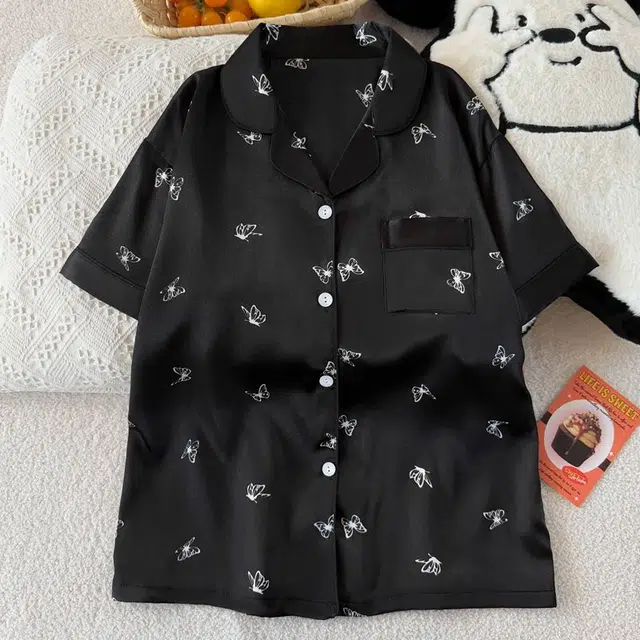 俏韵 翻领夏季天冰丝短袖简约甜美舒适薄款家居服可外穿睡衣套装 女款