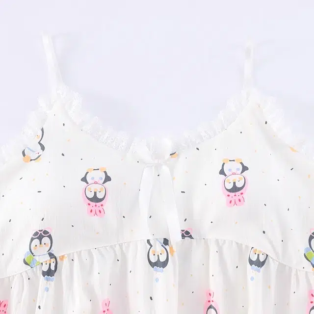 俏韵 性感吊带无袖卡通企鹅带胸垫家居服睡裙 女款