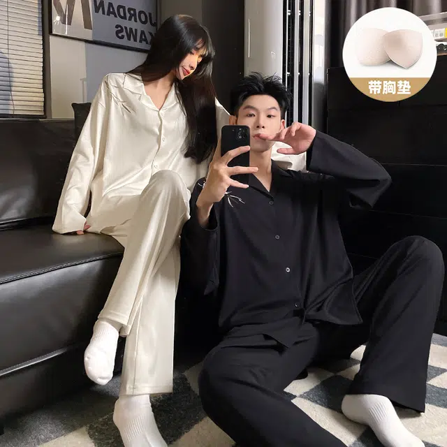 俏韵 高级感竹子长袖休闲长裤可外穿睡衣套装 男女同款