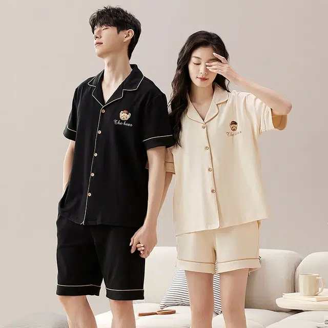 俏韵 云感系列 简约休闲舒适短袖家居服外穿睡衣套装 男女同款