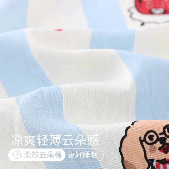 俏韵 翻领条纹小狗云朵棉短袖甜美公主风家居服可外穿睡衣套装 女款