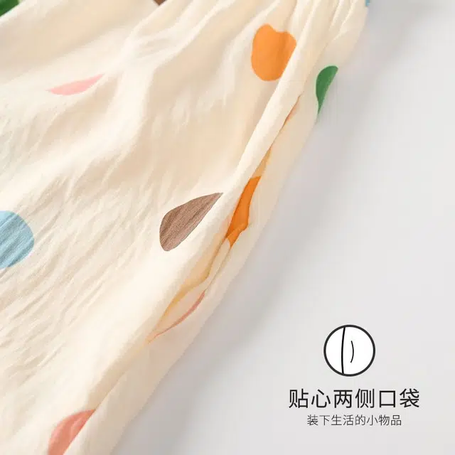 俏韵 翻领卡通夏季云朵棉开衫短袖短裤家居服可外穿睡衣套装 女款