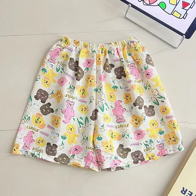 俏韵 翻领卡通夏季云朵棉舒适甜美短袖短裤薄款家居服可外穿睡衣套装 女款