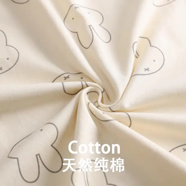 俏韵 圆领卡通花边蝴蝶结套头可爱小兔带胸垫家居服可外穿睡衣套装 女款