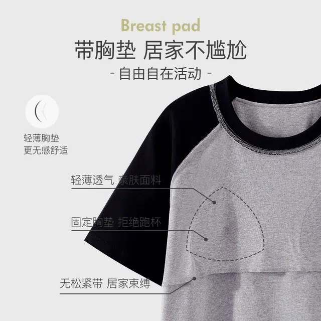 俏韵 圆领卡通腊肠狗甜美风宽松短袖短裤家居服可外穿睡衣套装 女款