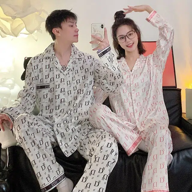 俏韵 长袖长裤舒适家居服可外穿睡衣套装 男女同款