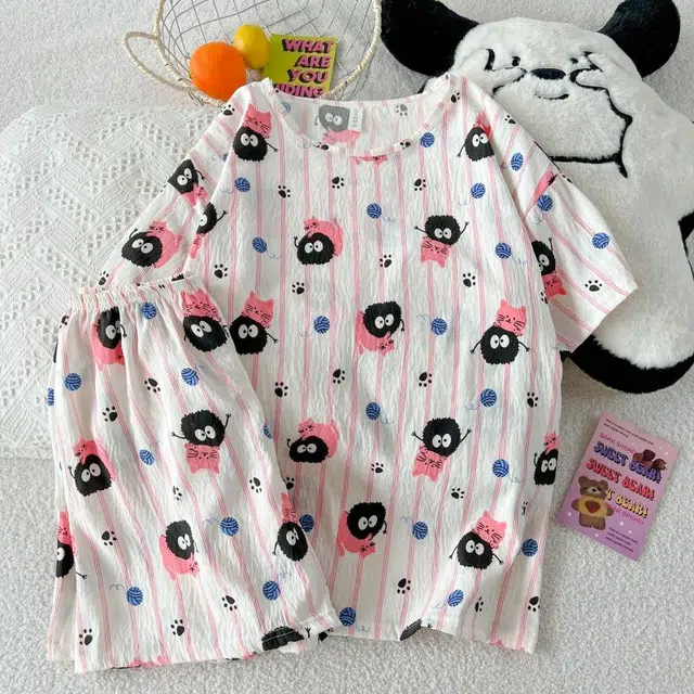 俏韵 圆领卡通夏季云朵棉甜美可爱短袖短裤休闲舒适薄款家居服可外穿睡衣套装 女款