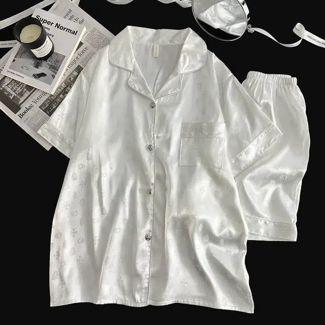 俏韵 翻领夏季冰丝甜美短袖短裤休闲舒适薄款家居服可外穿睡衣套装 女款